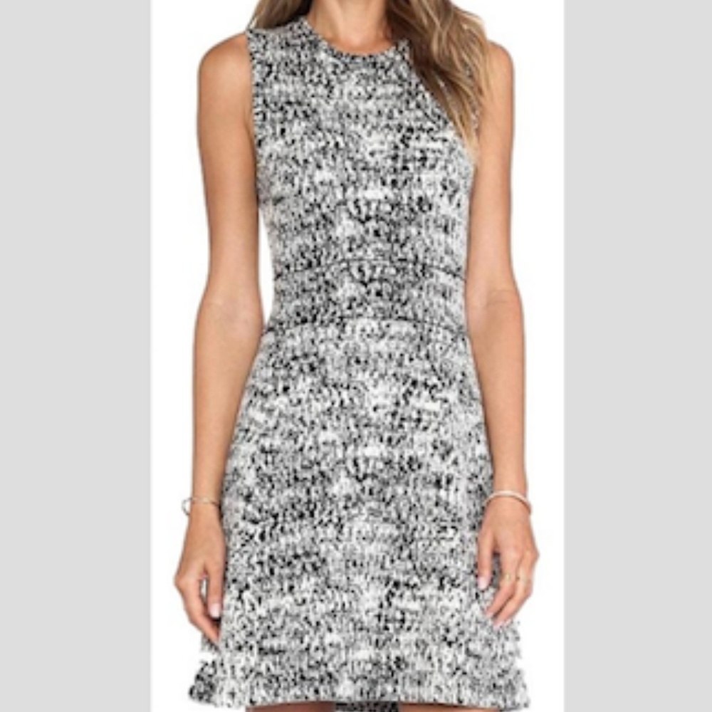 THEORY Women's Dress Alancy C Tweed Black White